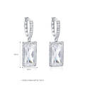 Fashion Square Silver CZ Jewelry Earrings (SH-E0048)